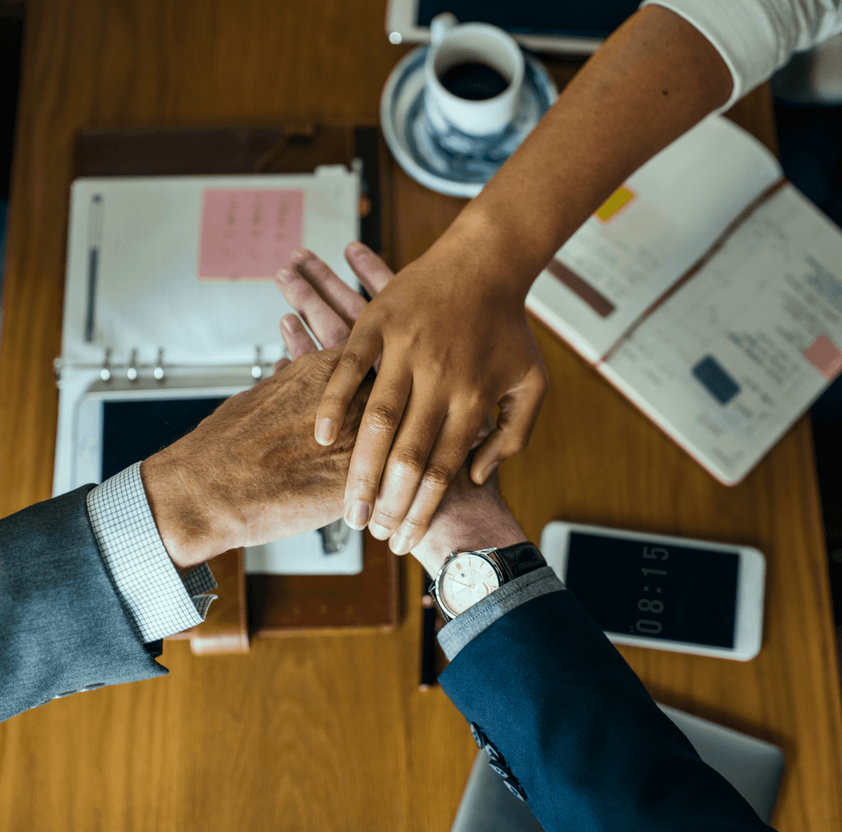 Happy business team celebrating success